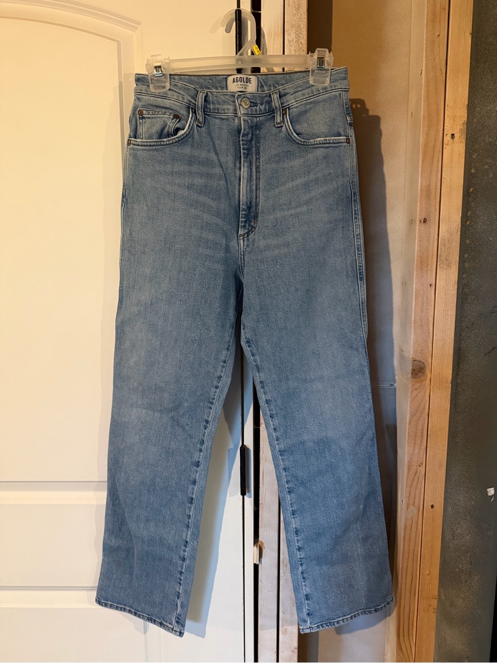 AGOLDE Women's Light Blue Straight Jeans Waist 28